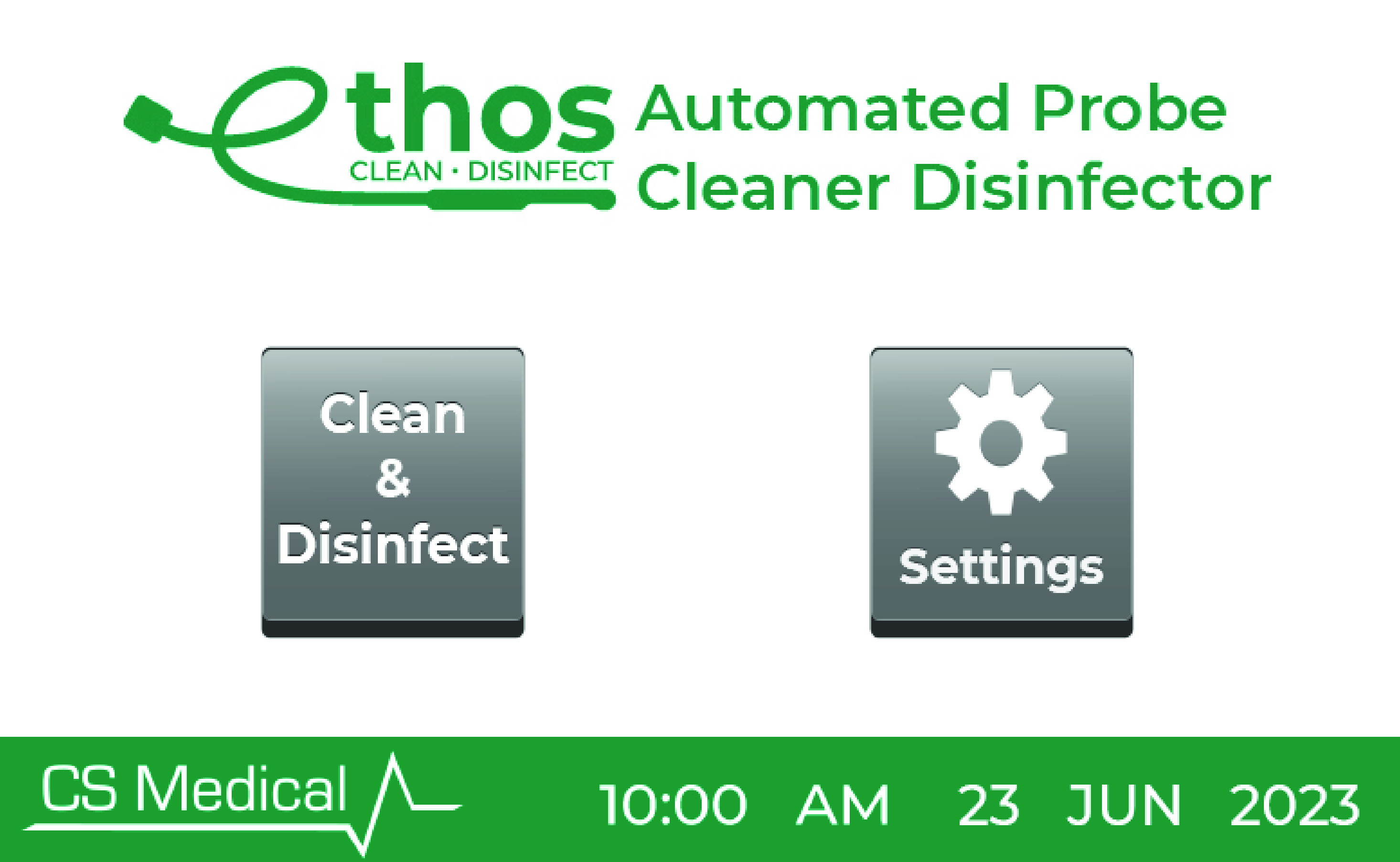 Home screen from the Ethos display