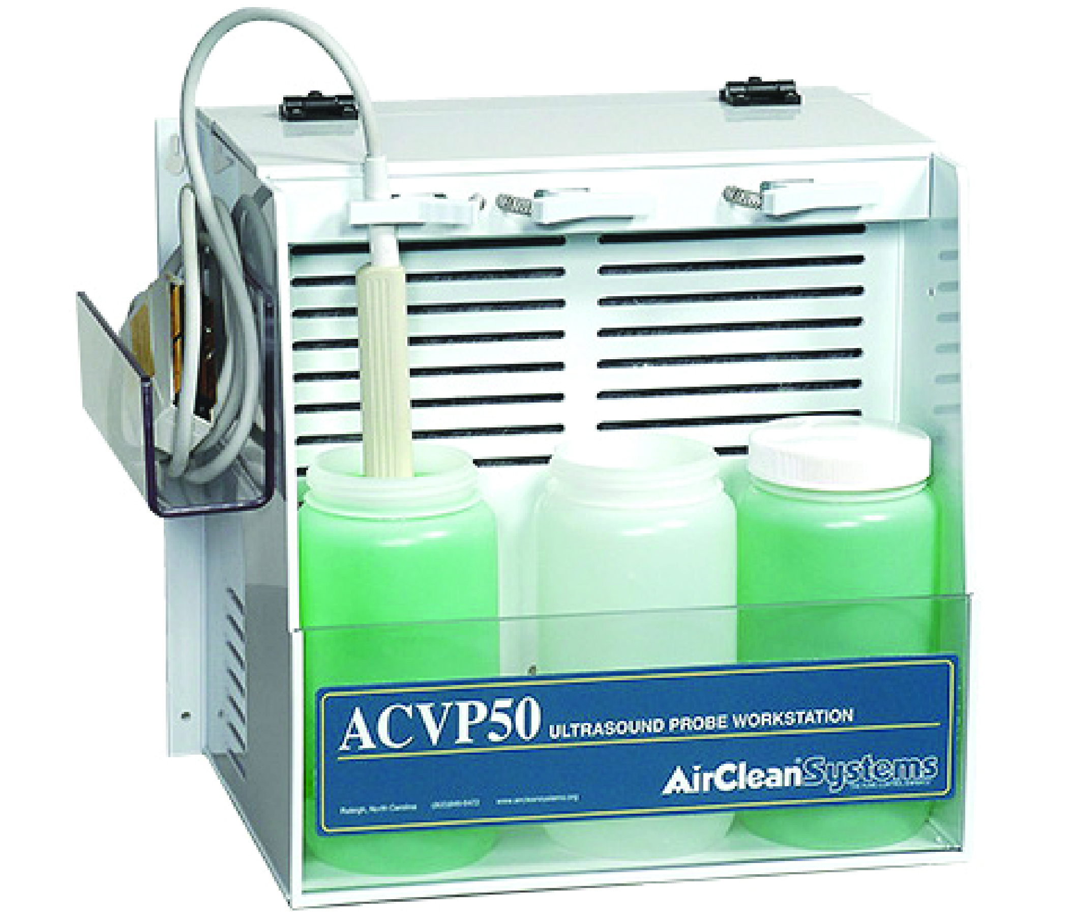 Manual soaking station used to high-level disinfect transvaginal and transrectal probes